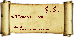 Várkonyi Samu névjegykártya